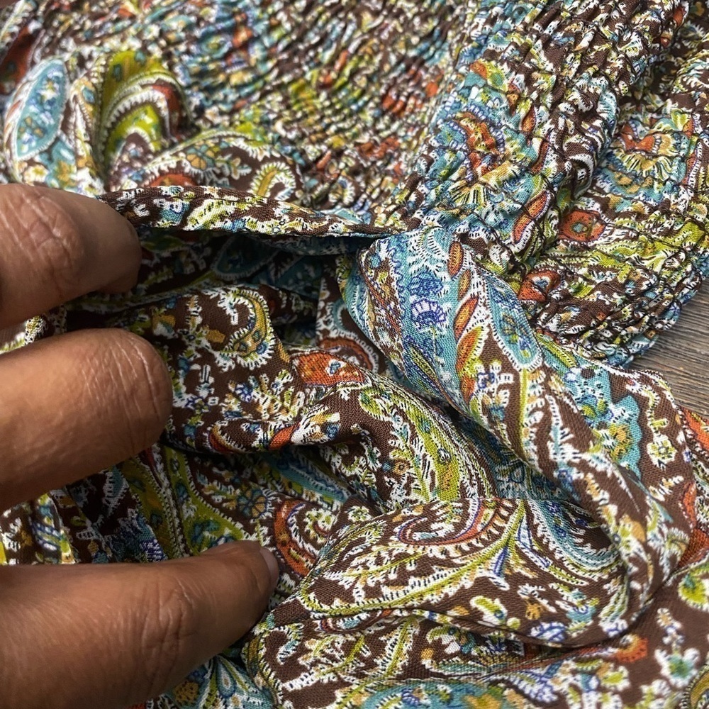 Hailey & Co.  Paisley printed jumpsuit with smocked bodice and wide legs - Picture 8 of 8